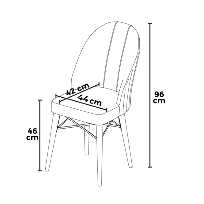 Ensemble de chaises modernes 6 pièces, cappuccino et noir | Cadre 100% métal, pieds en bois, 17,3 po x 37,8 po x 16,5 po | Tissu Babyface, dossier en mousse à 18 bandes et siège en mousse à 22 bandes | Élégant et confortable pour la salle à manger ou le bureau