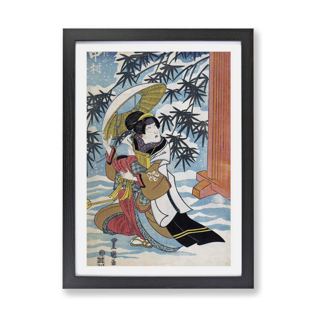 Caught in The Snow by Utagawa Kunisada - Framed Print