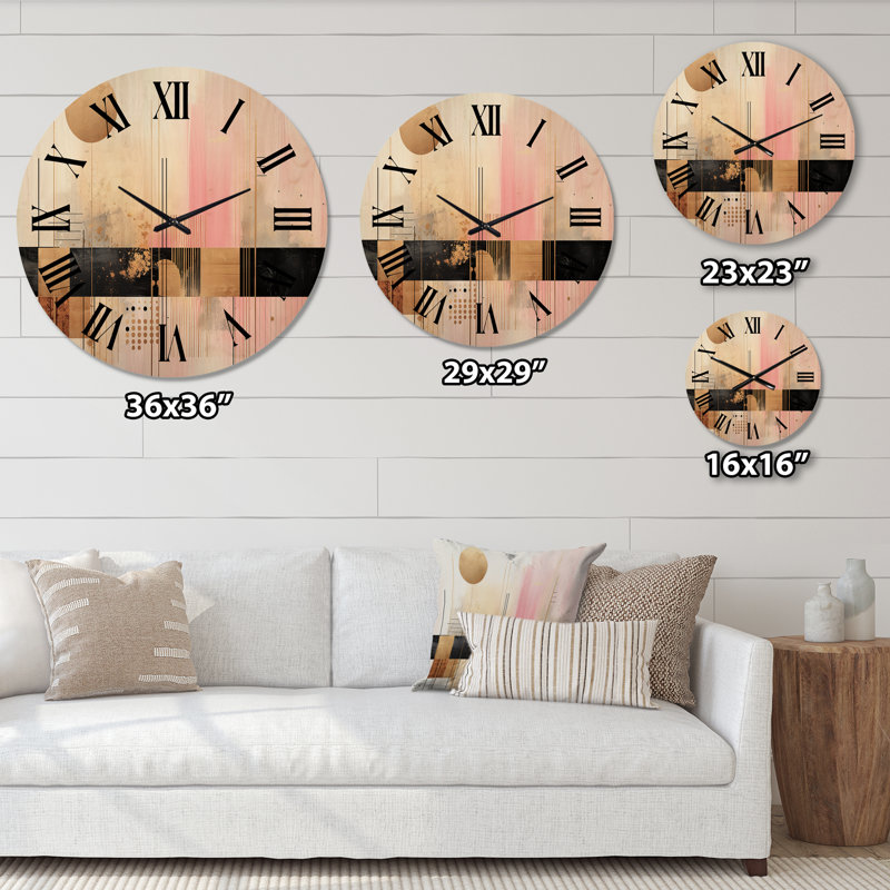 Pleine horloge murale en bois pleine lune rétro Minimalismin, Très grand