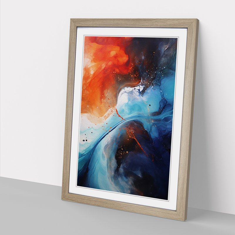 Single Picture Frame Print on Wood, Oak Framed, 34cm H x 25cm W