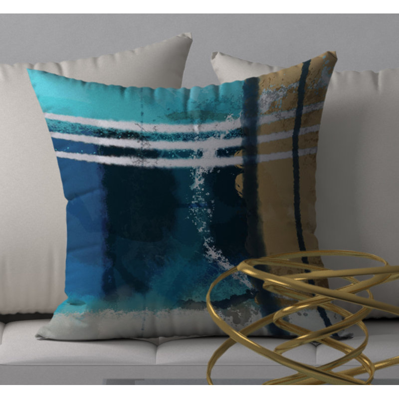 Abstract Reversible Throw Pillow, 18" x 18"