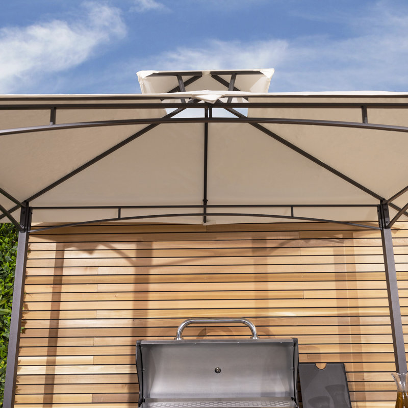  1.5m x 2.4m Steel Gazebo, Cream