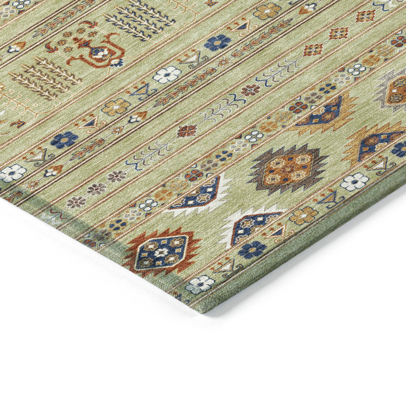 Machine Washable Indoor/Outdoor Boruta ACN2244 Navajo Rug, Rectangle 3' x 5'