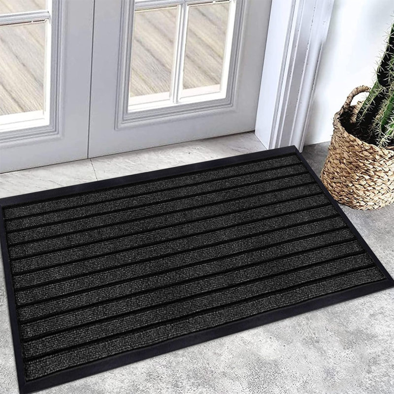 Hullfish Non-Slip Indoor Outdoor Door Mat, Blue, Rectangle 50cm W x 80cm L