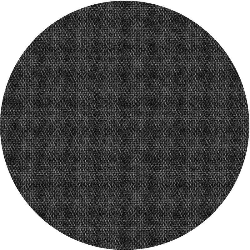 Tapis noir en laine à carreaux Plaid, Rond 5 pi