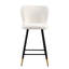 Tabouret de bar de style moderne avec sièges blancs, pieds en métal noir et extrémités dorées