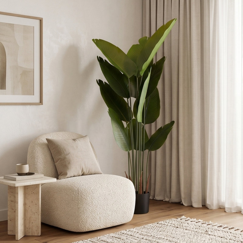 Faux plante et arbre de 5,2 pi, oiseau de paradis, pour la décoration intérieure ou extérieure de la maison, du bureau ou du jardin