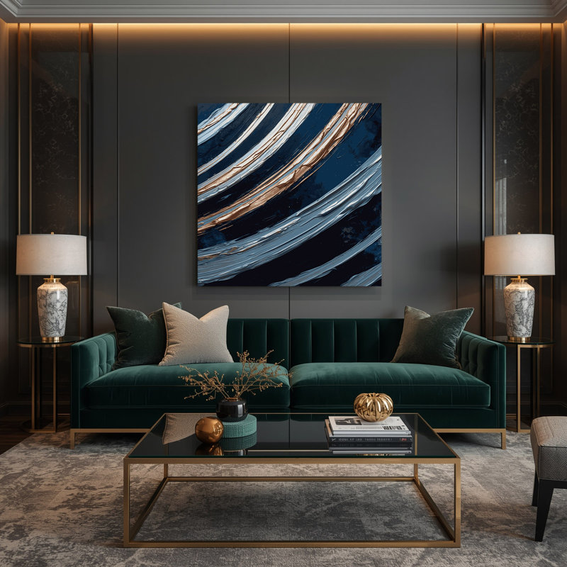 Art mural sur toile gris, H 12 po x l 12 po