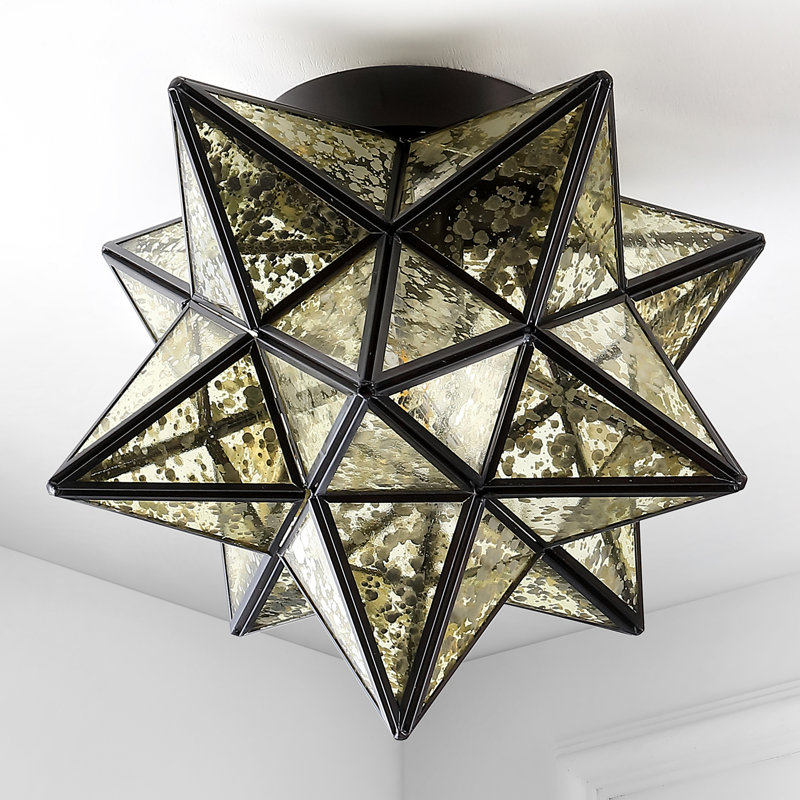 Plafonnier encastré 1 lumière 12 po Joanie, Verre mercuré