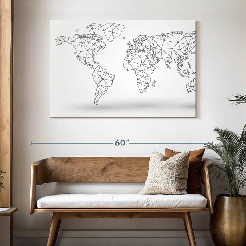 Carte du monde de la connectivité abstraite Aliaz, H 32 po x l 48 po
