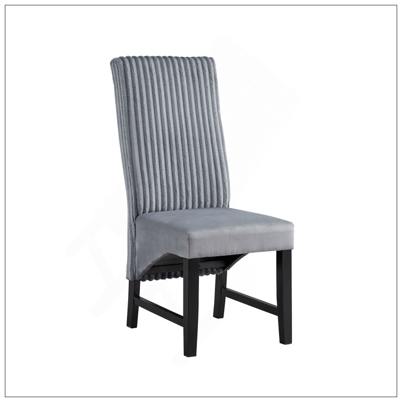 Ensemble de 2 chaises d'appoint en velours côtelé gris Kini