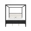 Lit plateforme à très grand lit en bois avec tête de lit tapissier, sans sommier, design moderne et durable-129742445