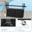  Outdoor Bar Cart With Tempered Glass Top Storage Cabinet & 8 Hooks For Porch