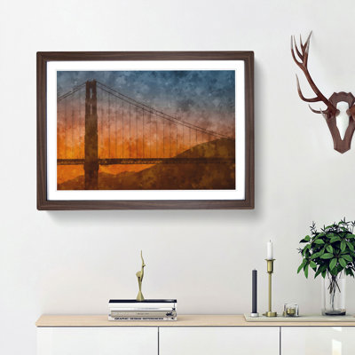 Sunset over Golden Gate Bridge - Picture Frame Painting Print