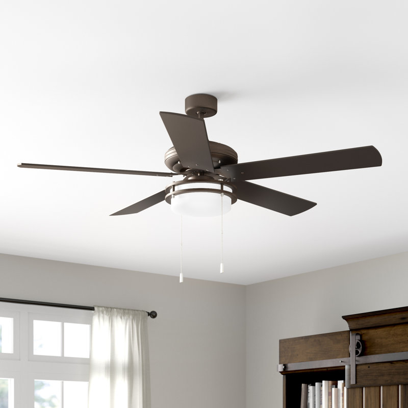 52'' Ceiling Fan with Light Kit, Espresso/Walnut