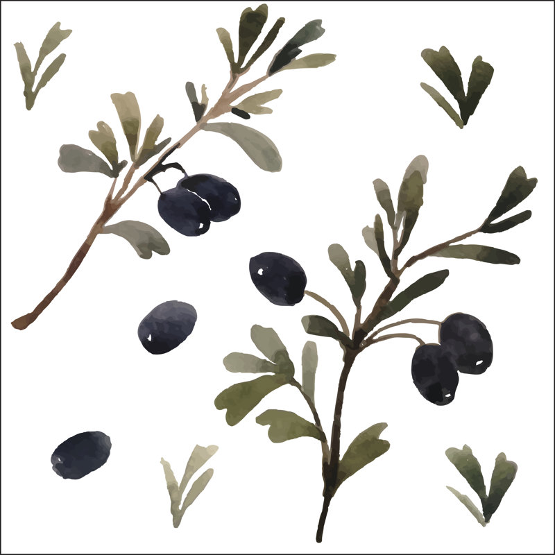 Olive Branch - peinture sur toile, H 12 po x l 12 po
