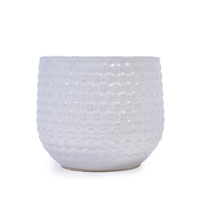 Matte White Ceramic Planters, 3 Modern Flowerpots With Drainage Hole, All - Weather For Patio, Garden, Windowsills, Ideal Herbs And Small Greenery Pieces Of Drainage, Windowsills