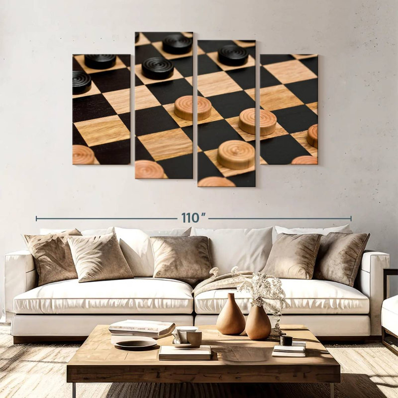 Checkers Game, 54" H x 84" W