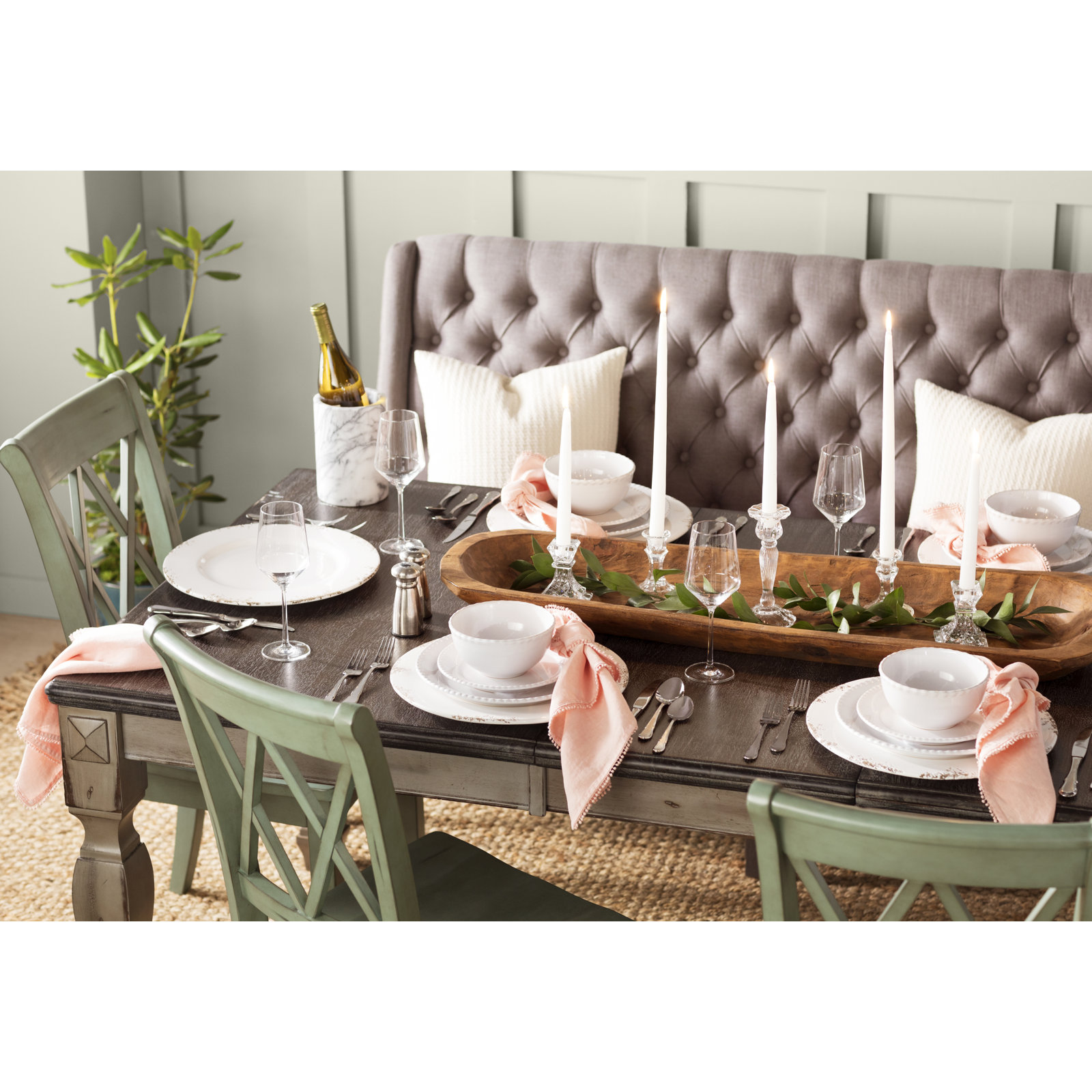 Trezza Reversible Linen Napkin, Rose