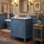 Meuble-lavabo moderne 24 po avec lavabo en céramique, armoire en bois massif avec 2 tiroirs et tablette (noir / blanc / vert / bleu)-1446226033