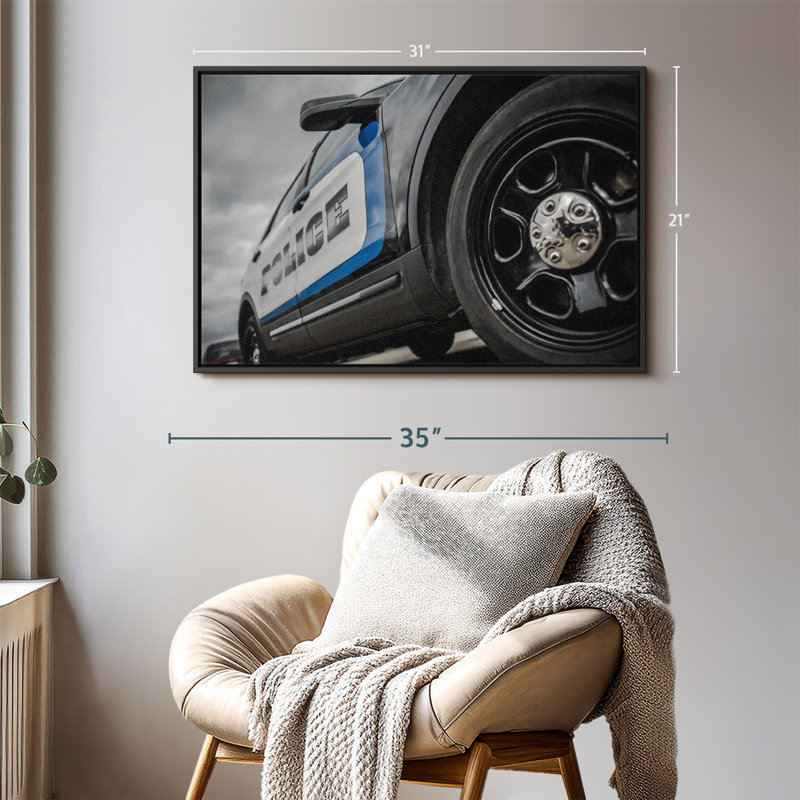 Police Cruiser Canvas Print, 21" H x 31" W