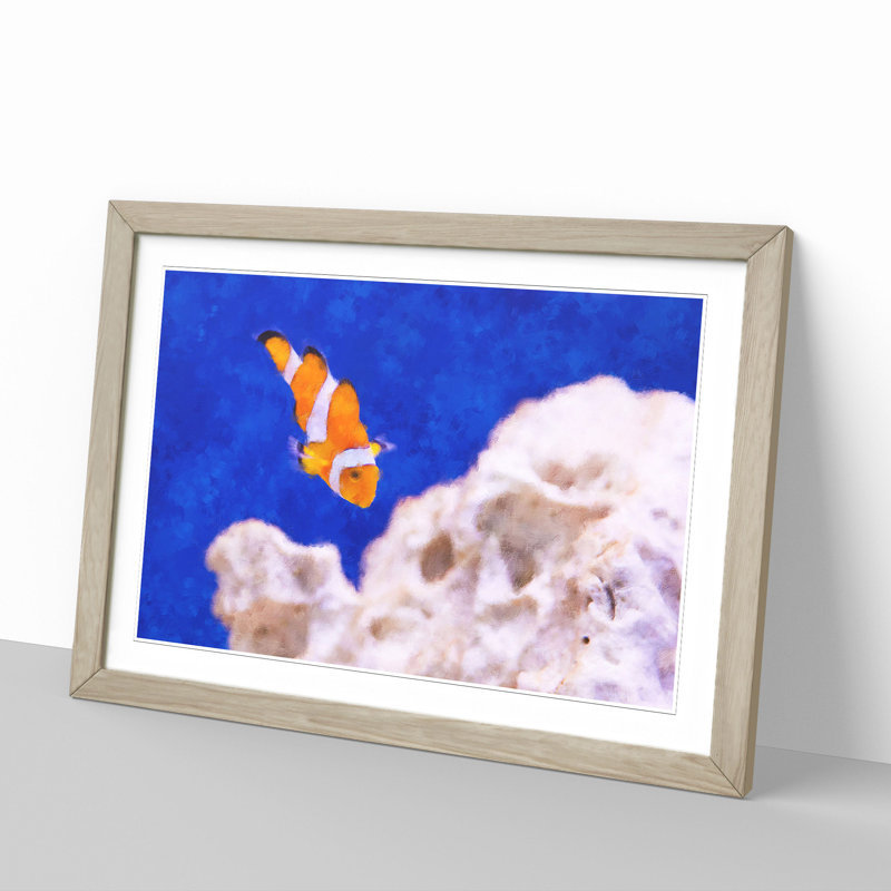 Clownfish Vol.2 - Picture Frame Graphic Art, Oak Framed, 36cm H x 48cm W x 2cm D