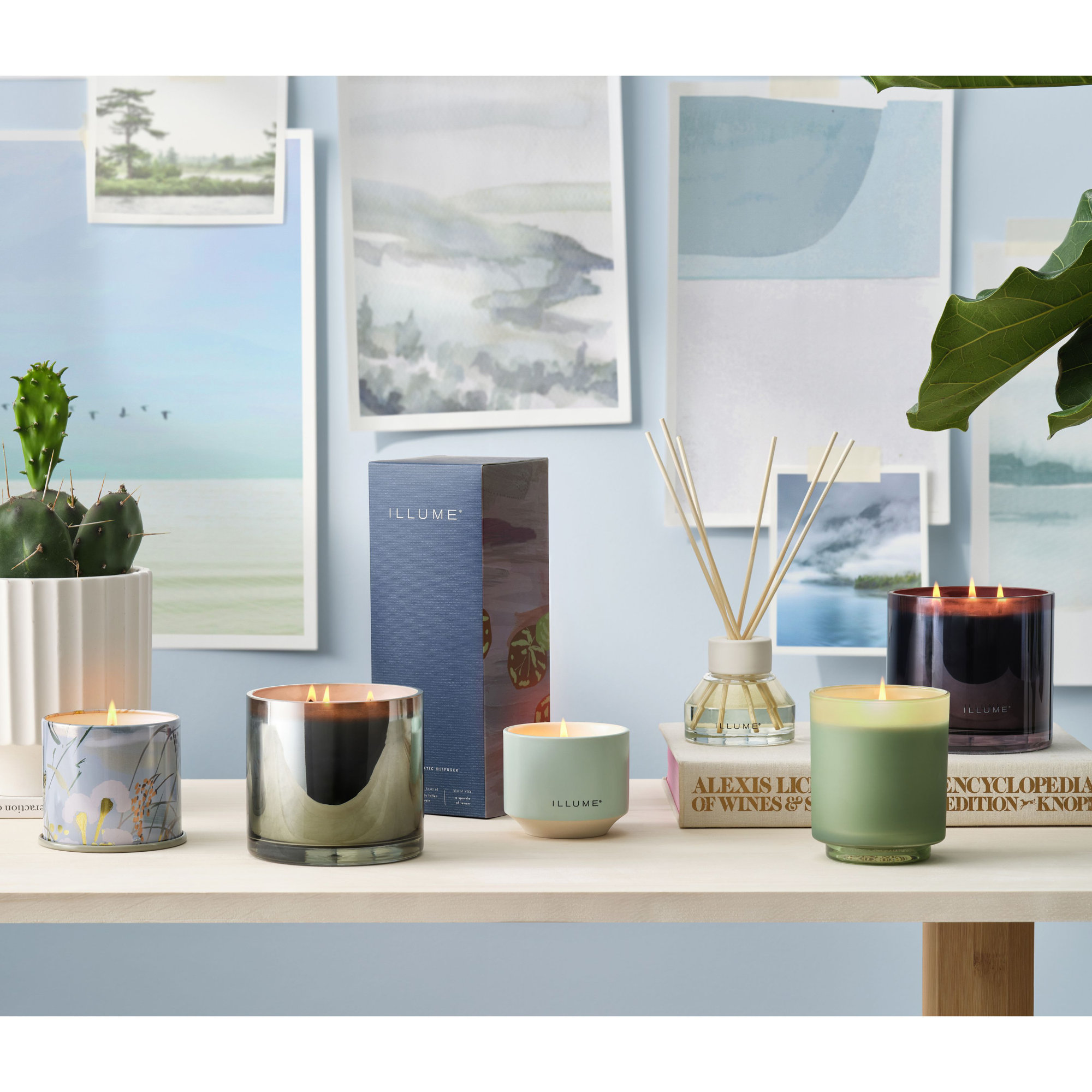 ILLUME Beautifully Done Baltic Glass Candle, Hinoki Sage, Statement Glass