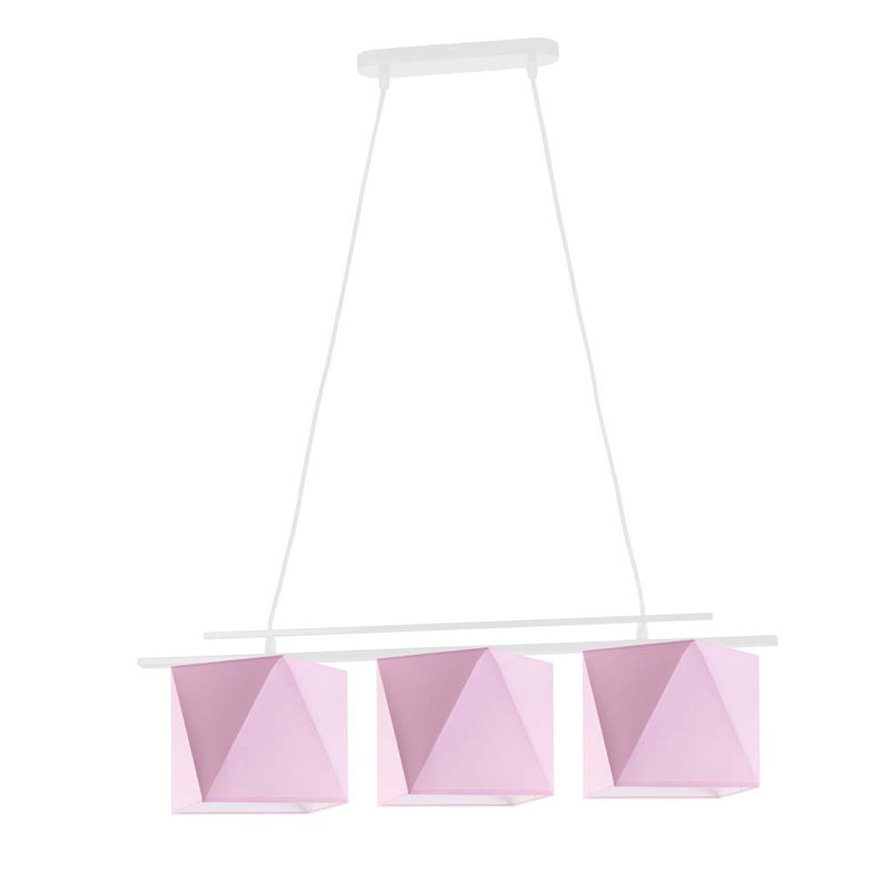 Dendrick 3 - Light Kitchen Island Pendant, Light Pink, White