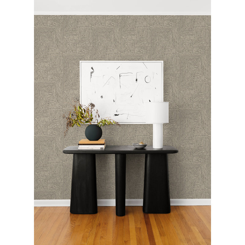 Papier peint géométrique Mortenson, Taupe