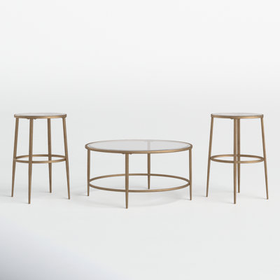 3 - Piece Glass Top Living Room Table Set