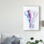 Art mural sur toile tendue - «An Elephant Never Forget» de Aimee Del Valley pour décoration de salon, de chambre à coucher ou de bureau - 30 x 47-1448299741