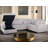 Corduroy U-Shape Sectional With Pull Out Bed & Storage Chaise + 6 Pillows-414281542-414278566