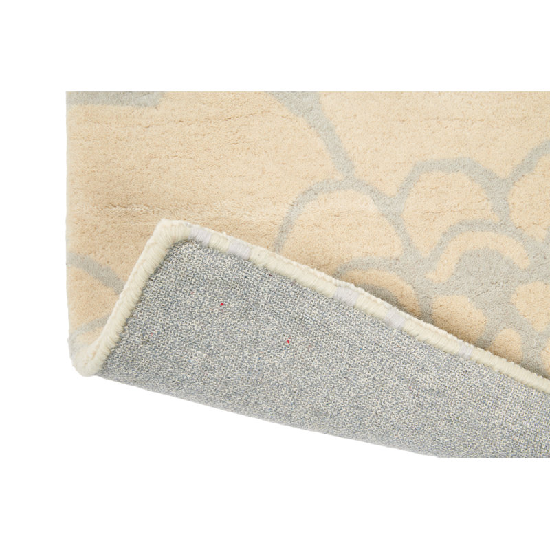 Handmade Wool Floral Area Rug, Rectangle 3'11" x 5'11"