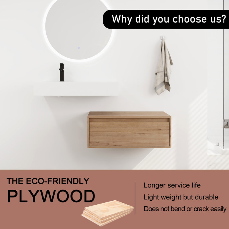 Meuble-lavabo simple 30 po avec plateau en résine