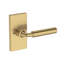 La Conner Privacy Lever with Contemporary 5in Rose in Unlacquered Brass-501358648