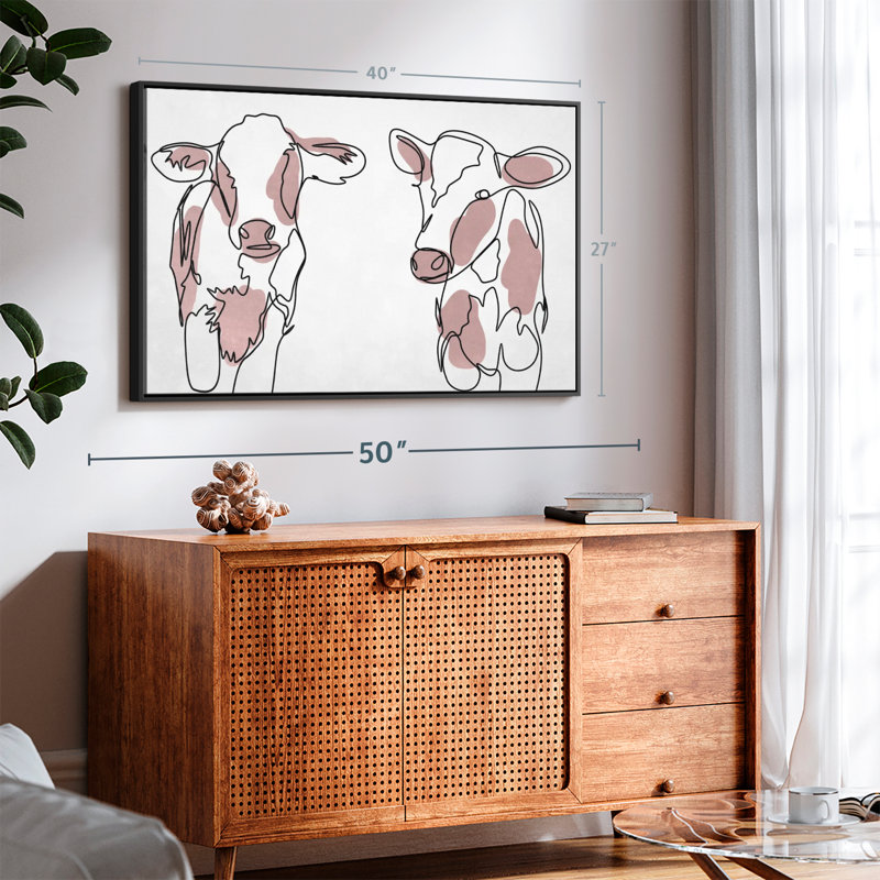 Adorables vaches, reproduction sur toile, H 27 po x l 40 po