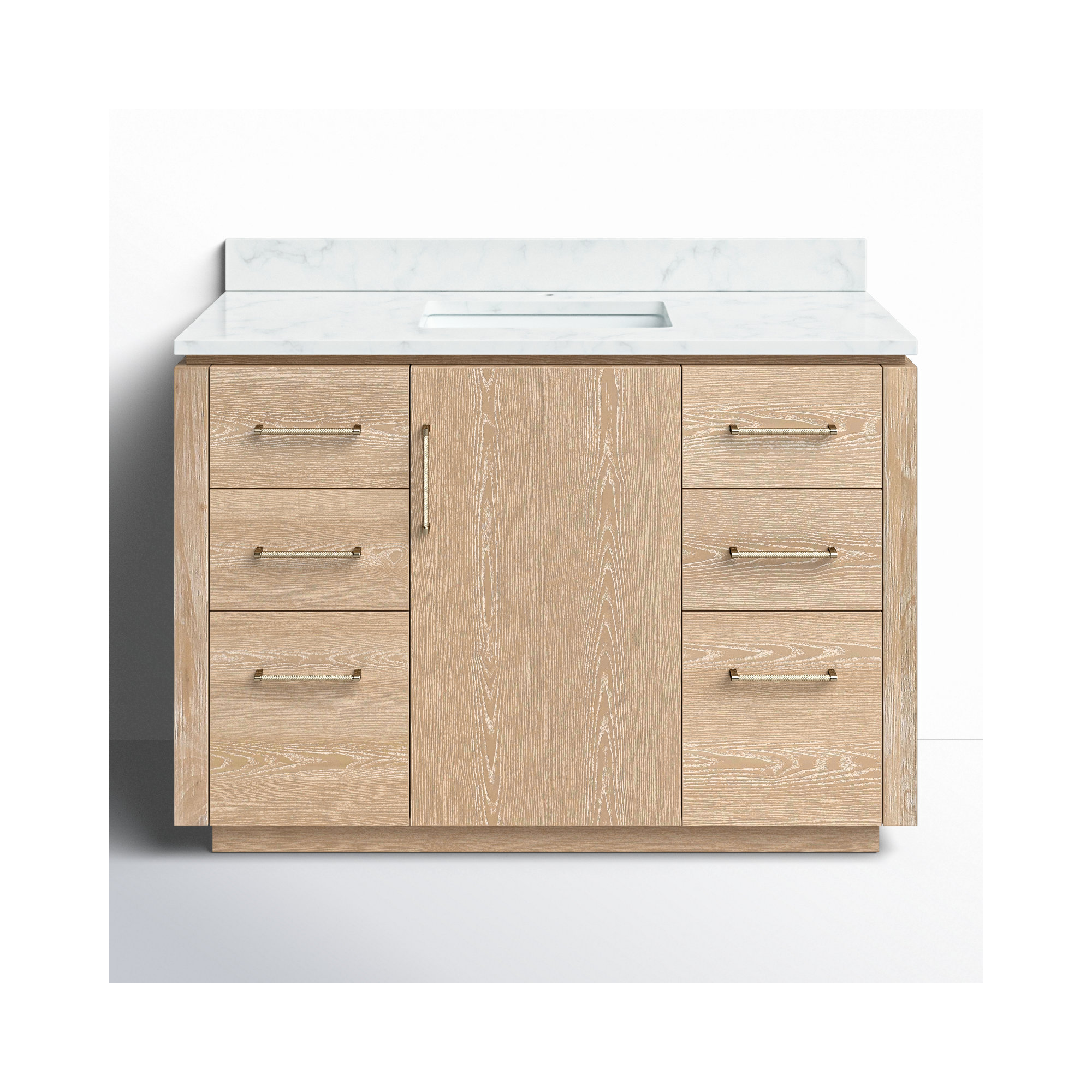 Cloverfield 48'' Single Bathroom Vanity, Gold, Washed Ash Gray