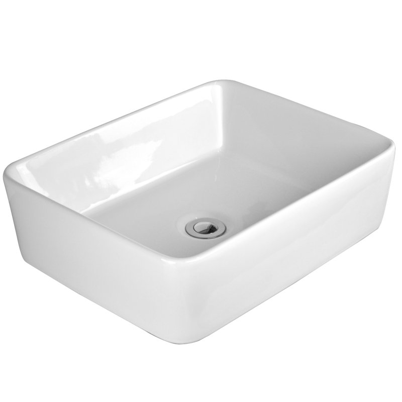 Lavabo de salle de bain vasque rectangulaire en céramique Havasu
