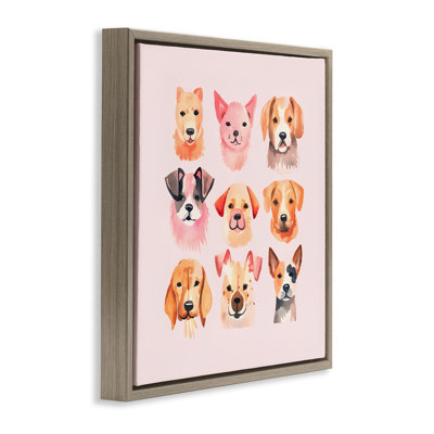 "Whimsy Dog Parade", art mural sur toile flottante par Andrea Haase