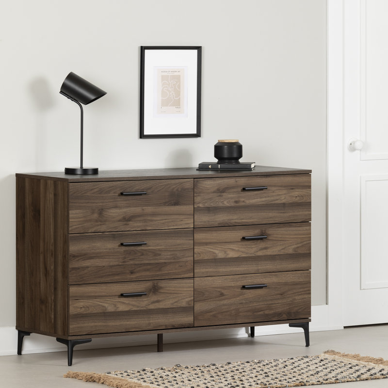 Kilgore 51.25'' W 6 - Drawer Dresser, Natural Walnut