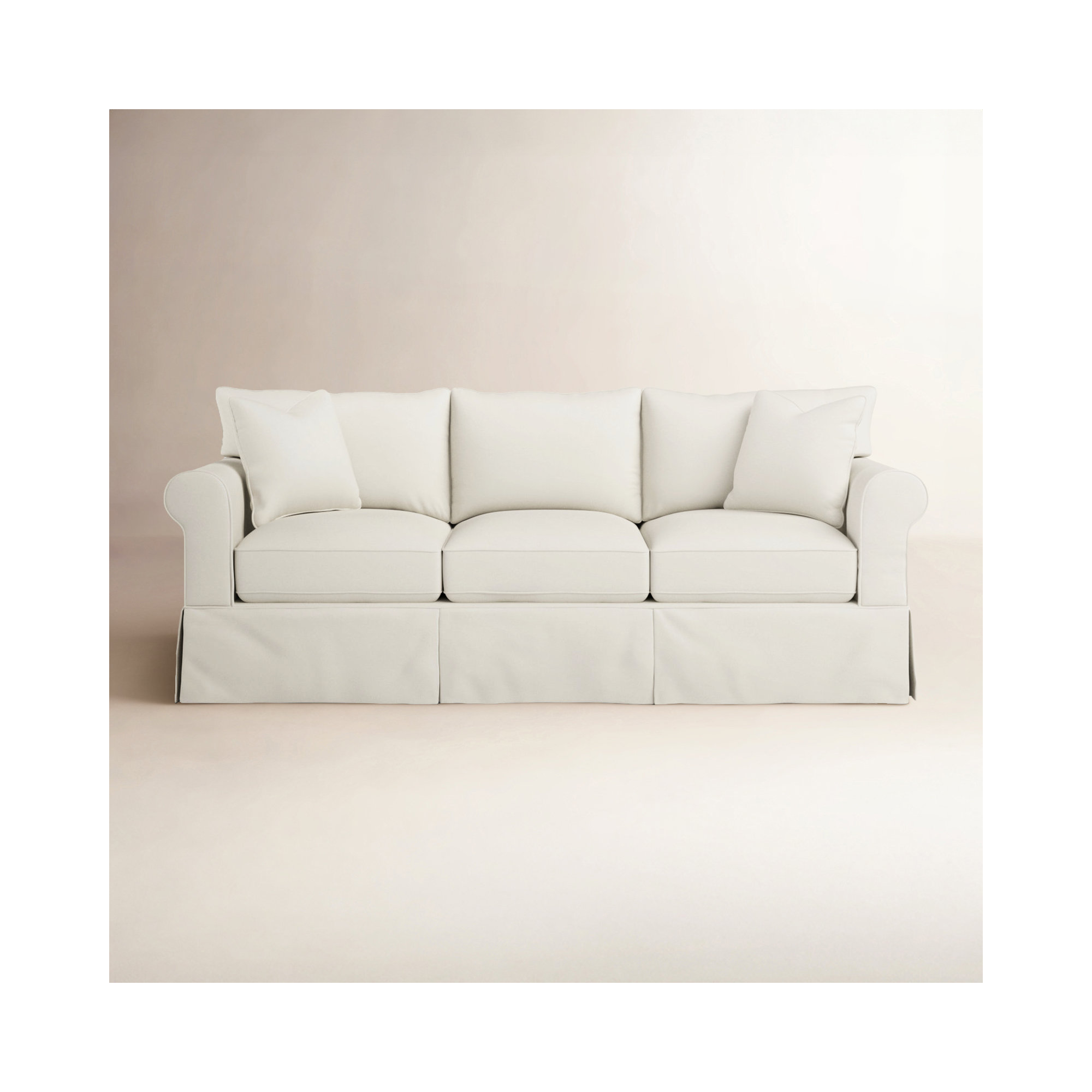 Amari 89'' Upholstered Sofa, Classic Bleach White