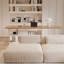Bureau Burlywood + blanc + bois massif rectangulaire transparent + acier + bureau en acrylique-109510551