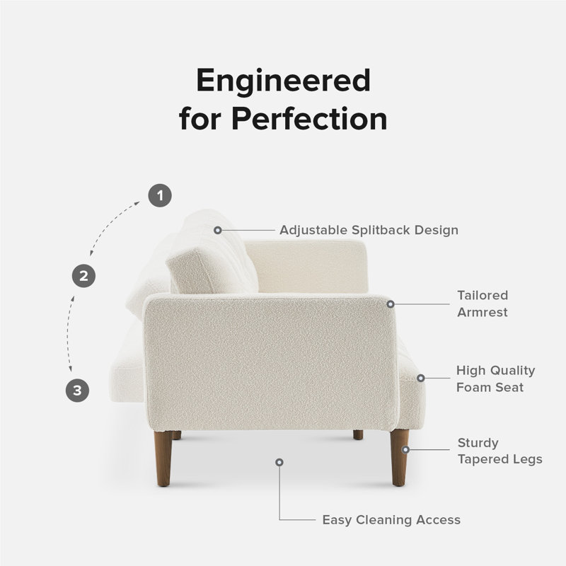 Ericca Twin 76.8'' Upholstered Convertible Sofa