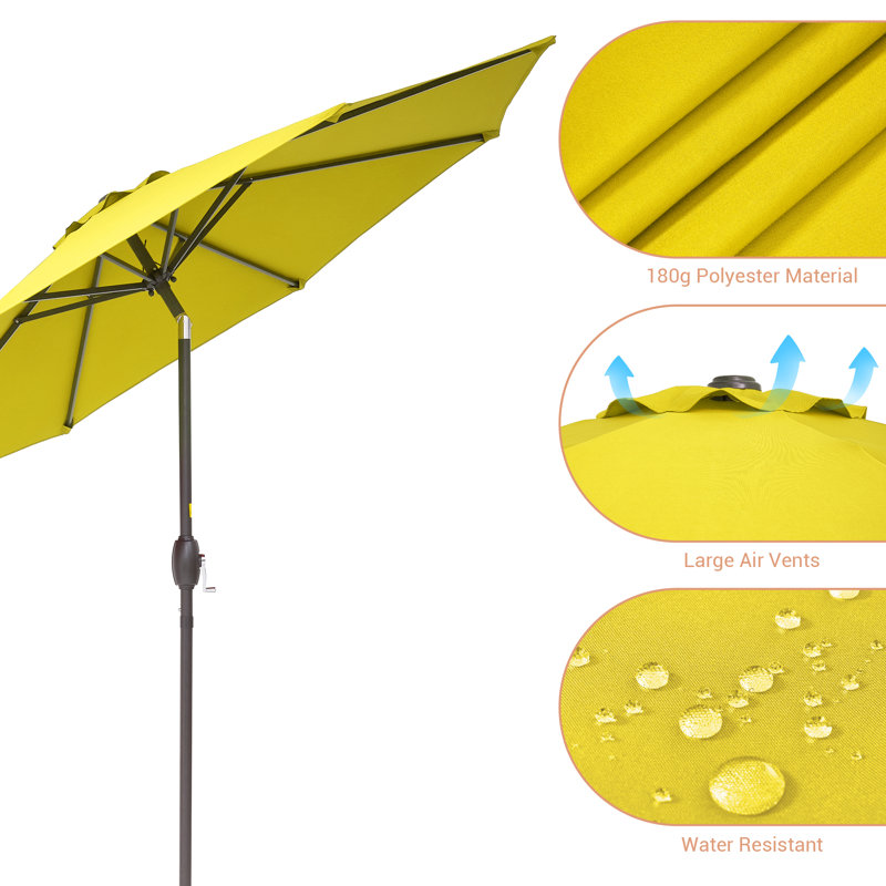 Parasol de marché rond 106,3 po Asyraf, Jaune