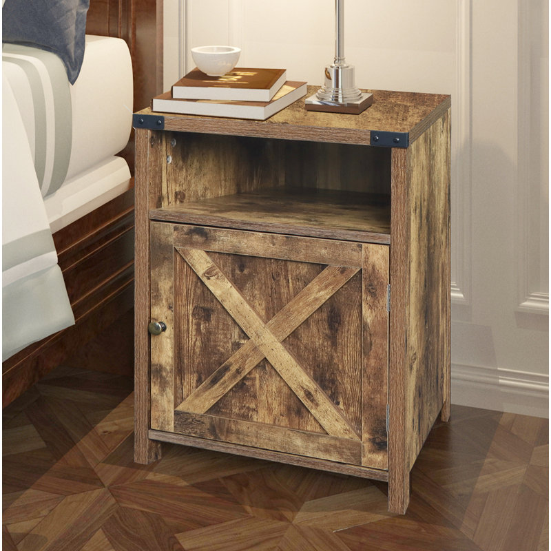 Kostyantyn 18'' W Nightstand, Rustic Wood