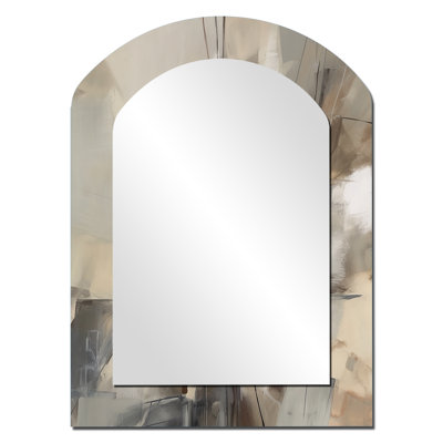 Abstract Design Shapes I - Large Arched Wall Mirror On Metal