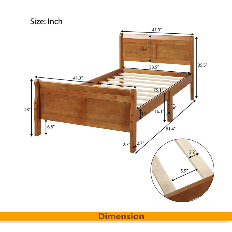 Lit plateforme Wood, Chêne