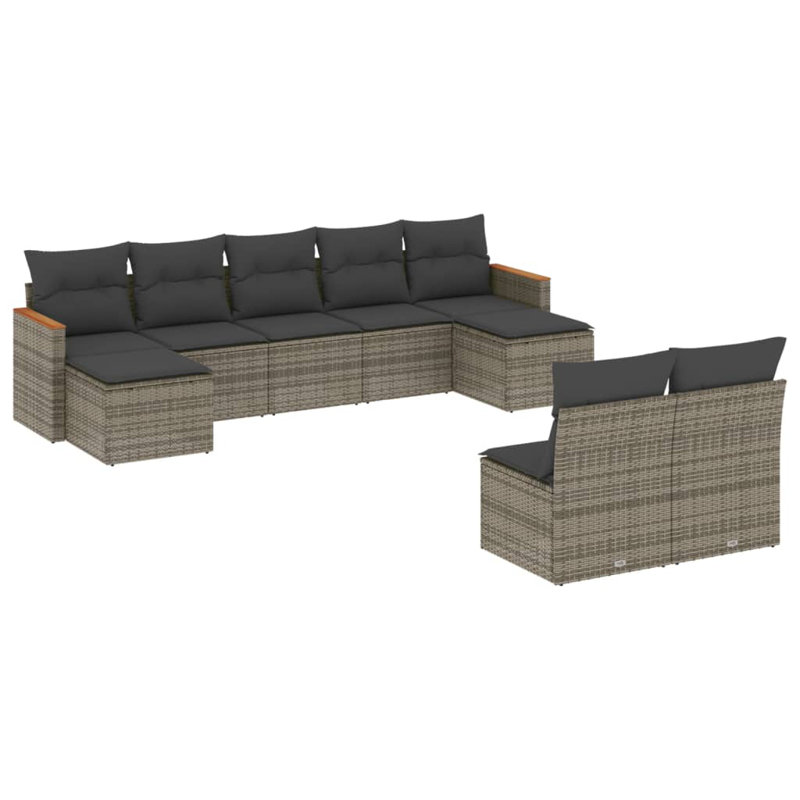 Ensemble de canapé de jardin Vidaxl gris