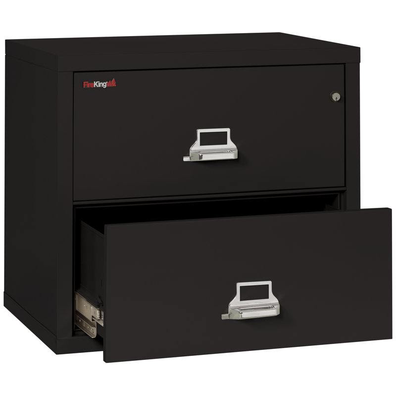 Fireproof 2 - Drawer File Cabinet, Key Lock, Black