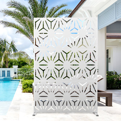 72" H Outdoor Privacy Screen, Freestanding Decorative Privacy Panels for Balcony, Yard & Garden by UFURYRIDE